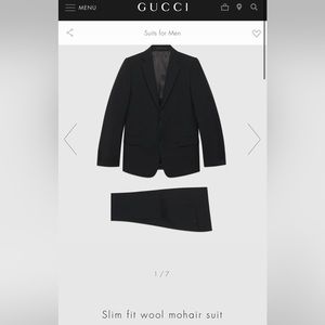 Navy Blue Gucci Mens Wool suit